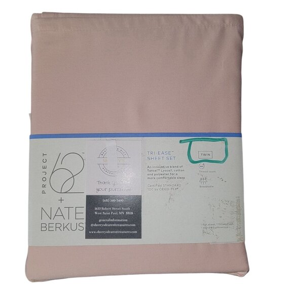Twin 500 Thread Count Tri Ease Sheet Set Heirloom Pink - Project 62 + Nate Berku - Picture 2 of 6